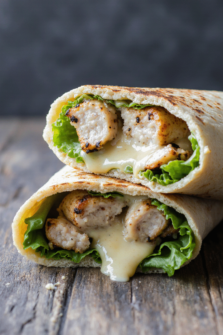 Cheesy Garlic Chicken Wraps