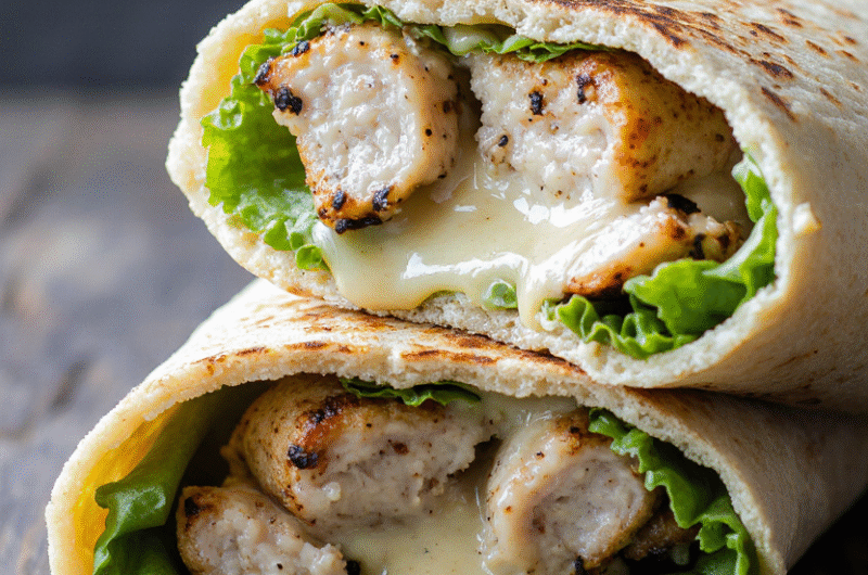 Cheesy Garlic Chicken Wraps