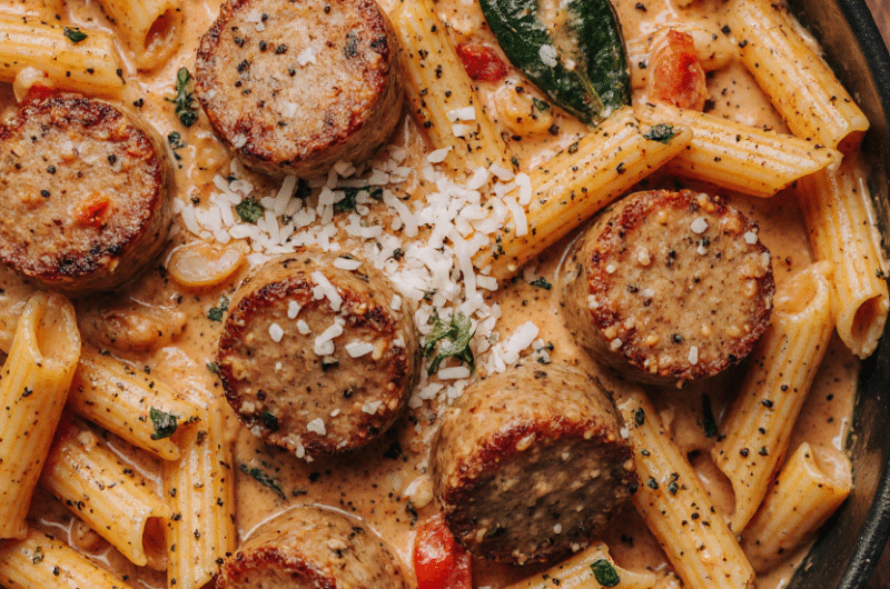 Creamy Cajun Sausage Pasta (One Pot)