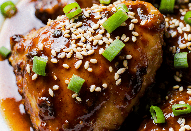 Sticky Honey Garlic Chicken Thighs