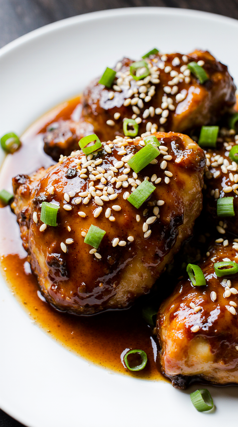 Sticky Honey Garlic Chicken Thighs